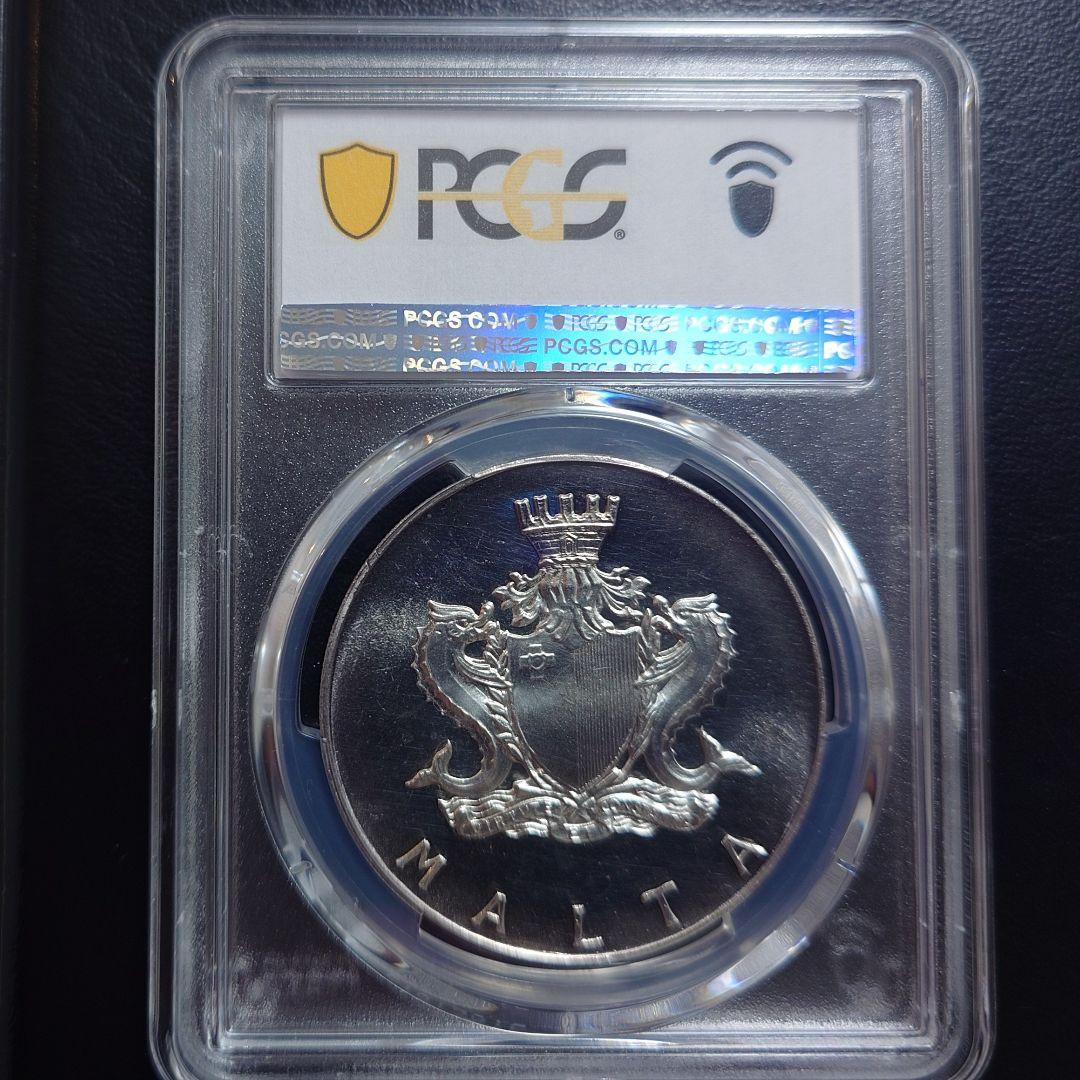 1973年 マルタ銀貨 2ポンド銀貨 SV987 大型銀貨 PCGS MS65