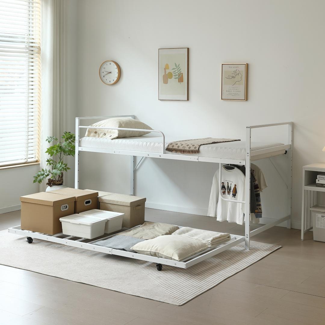 超人気✨！【高さ110cm】ロフトベッド 収納 北欧風 一人暮らしWHITE