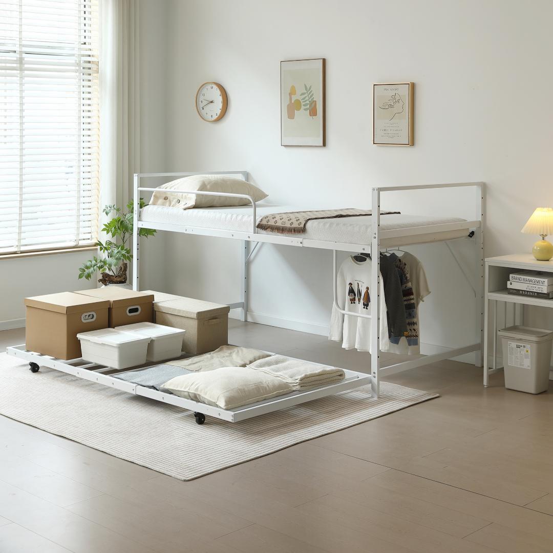 超人気✨！【高さ110cm】ロフトベッド 収納 北欧風 一人暮らしWHITE