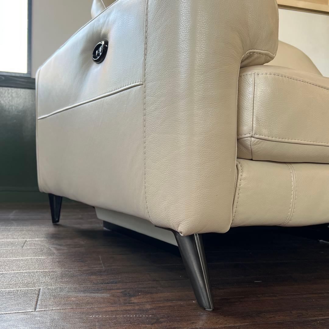 k073 くつろぎの電動リクライニングソファ 2人掛け 左右セット アイボリー