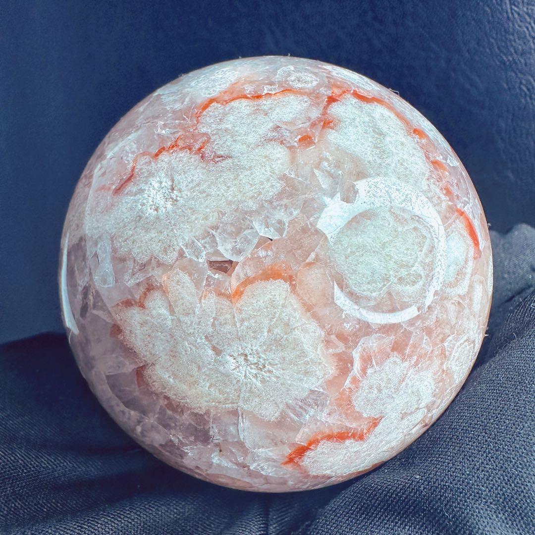 絶品☆爆アレ❗️キラキラ☆桜瑪瑙共生 ピンクアメジスト スフィア 丸玉A1173