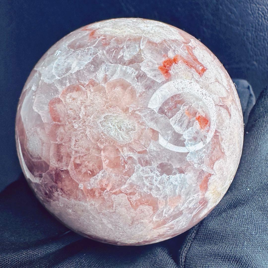 絶品☆爆アレ❗️キラキラ☆桜瑪瑙共生 ピンクアメジスト スフィア 丸玉A1173