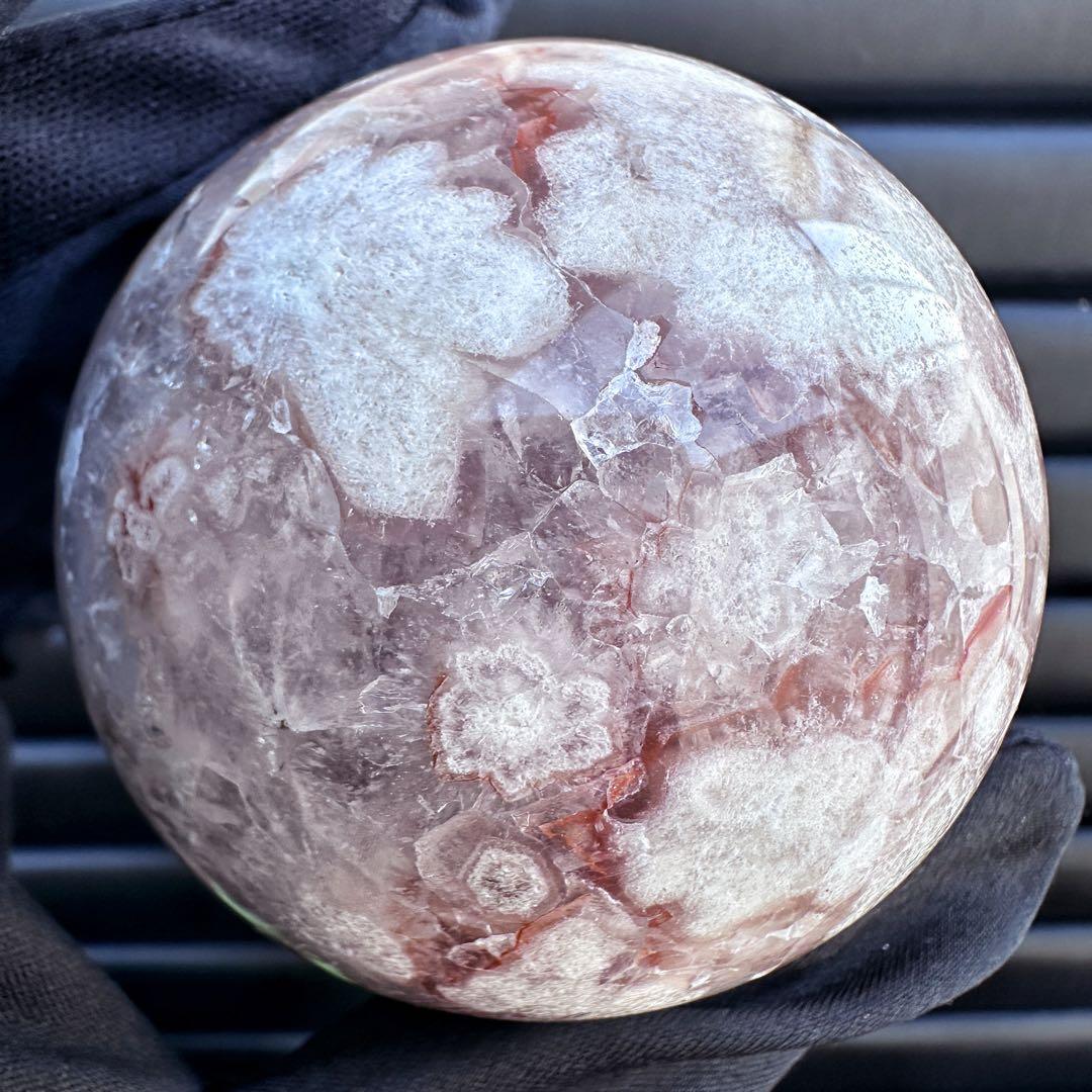 絶品☆爆アレ❗️キラキラ☆桜瑪瑙共生 ピンクアメジスト スフィア 丸玉A1173