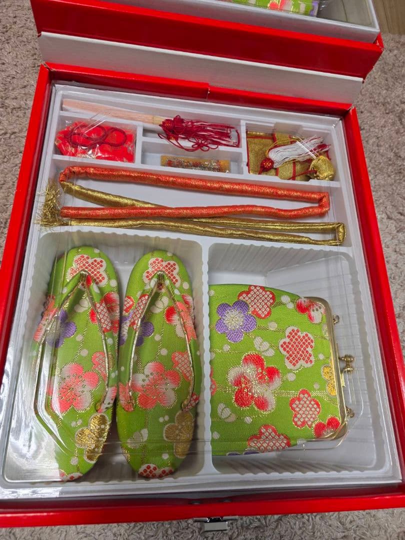 最終値下げ【式部浪漫】着物　七五三　女の子　7歳　作り帯　セット　お祝い着