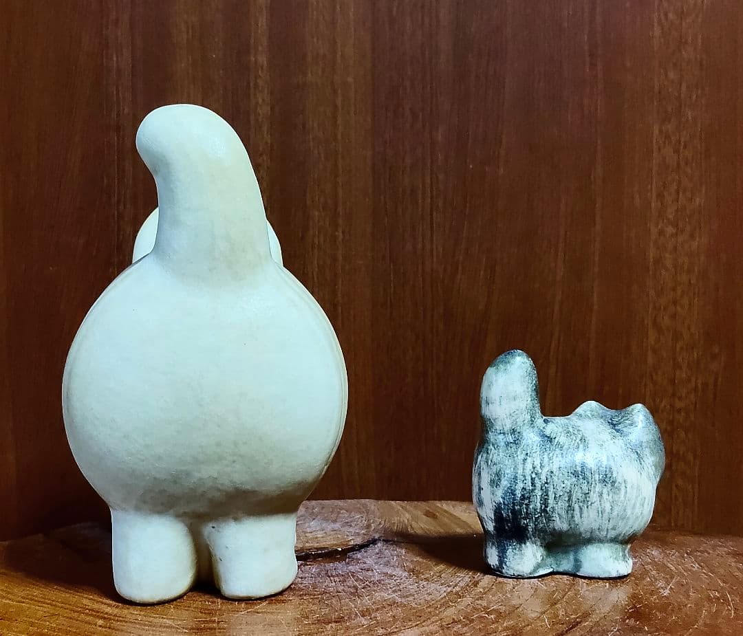 リサラーソン ミアミニ ネイビー＆イエロー 北欧 座布団付き