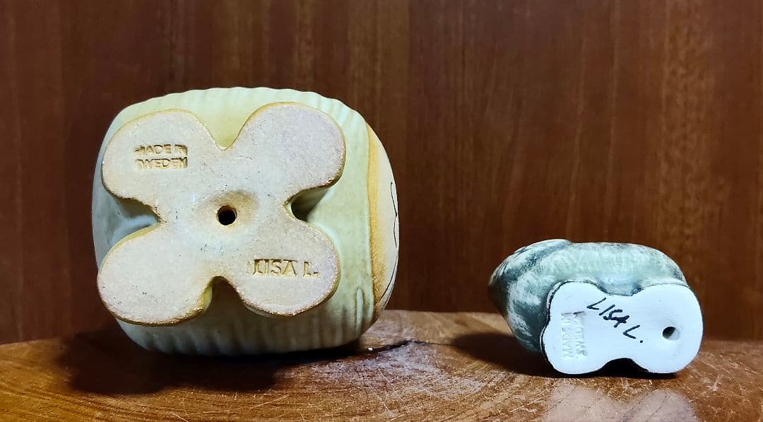 リサラーソン ミアミニ ネイビー＆イエロー 北欧 座布団付き