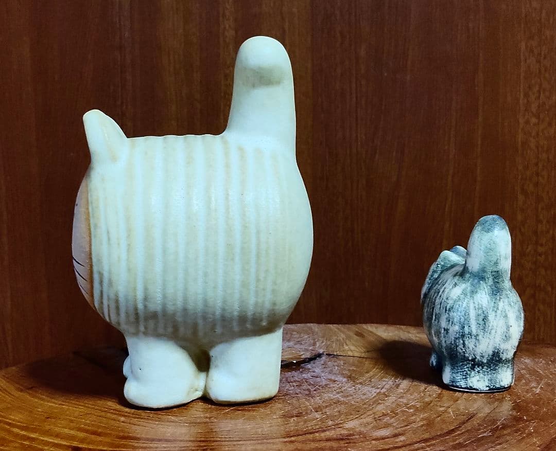 リサラーソン ミアミニ ネイビー＆イエロー 北欧 座布団付き