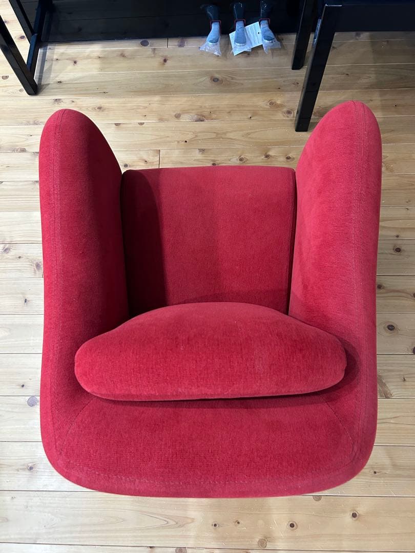 美品✨無印良品 IDÉE ラウンジチェア 赤 都内引き取り限定