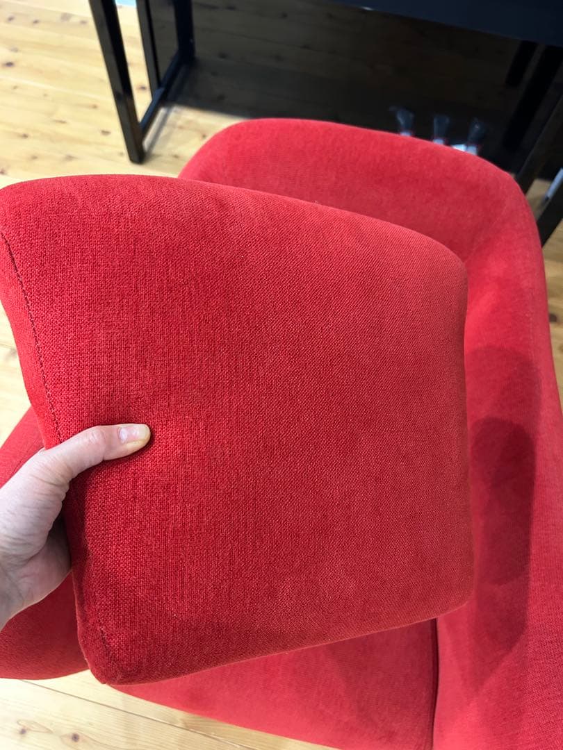 美品✨無印良品 IDÉE ラウンジチェア 赤 都内引き取り限定