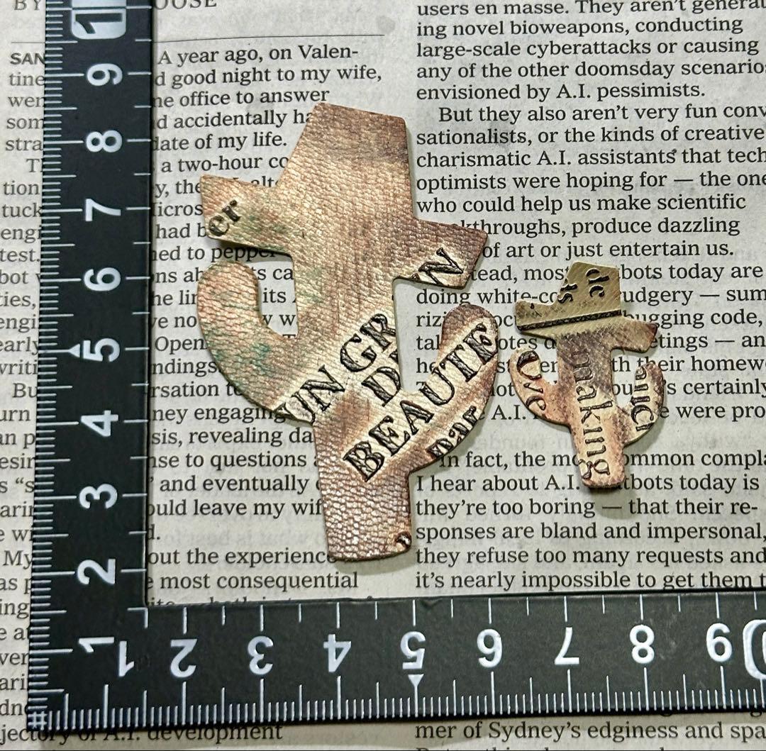 限定 No.６２９ 帽子サボテンタグ 革タグ ハラコタグ ハンドメイド