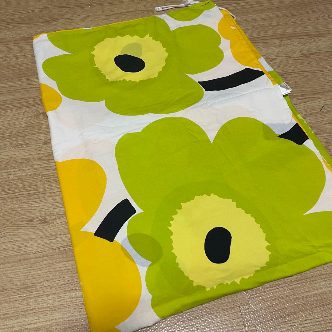 マリメッコ Unikko 掛け布団カバー　シングル　黄色　デュべカバー