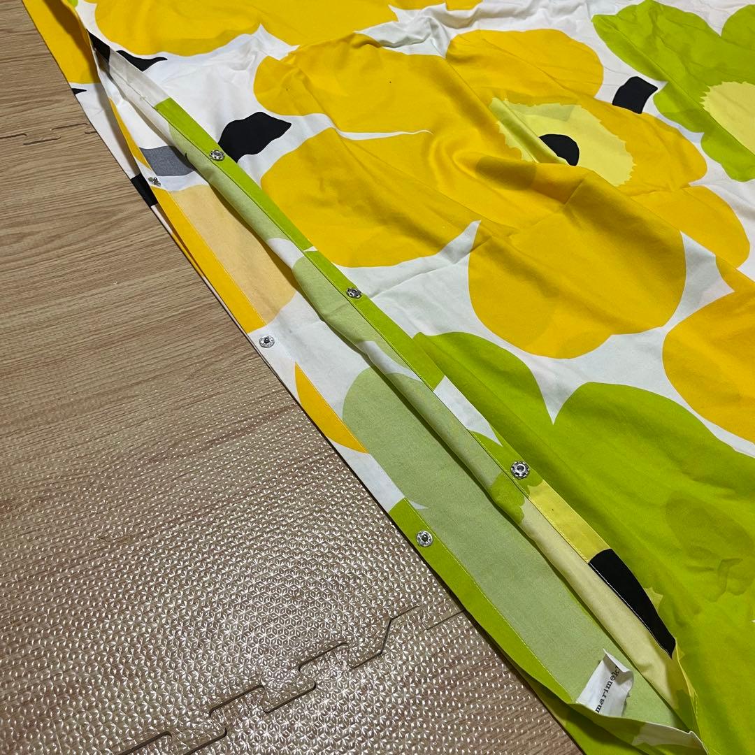 マリメッコ Unikko 掛け布団カバー　シングル　黄色　デュべカバー