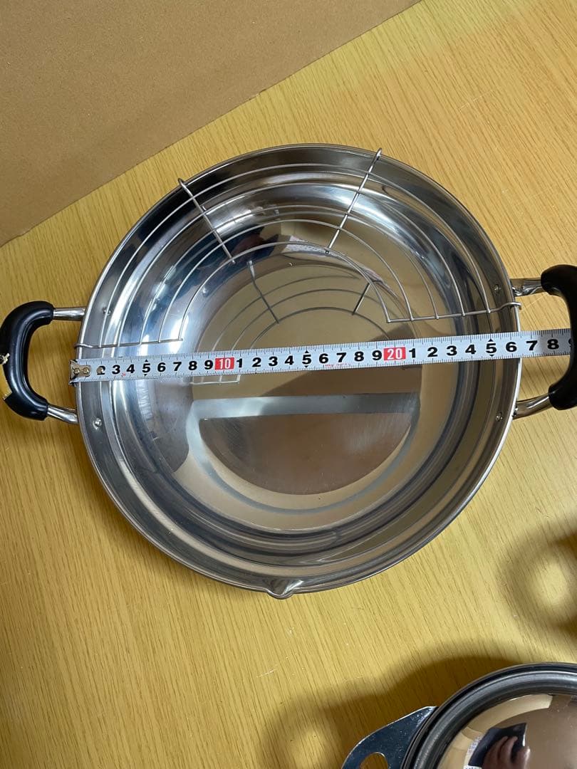 ステンレス中華鍋・ステンレス天ぷら鍋・鍋・ナイフ・フォーク　BBQセット