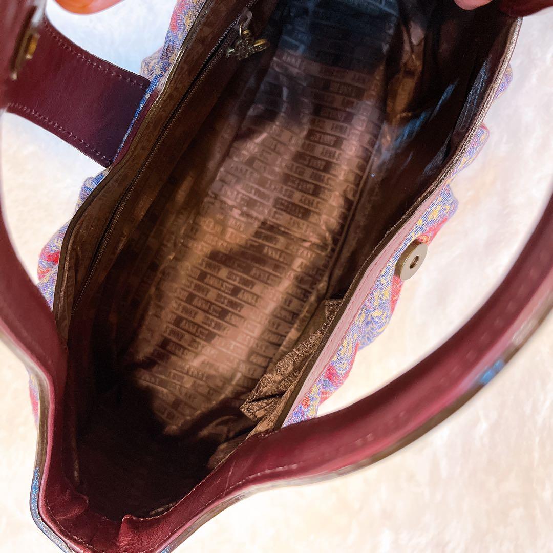 極美品】アナスイANNA SUI ゴブラン織レザー花柄ハンドバッグ - メルカリ