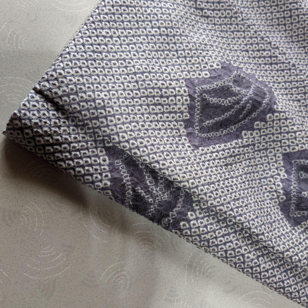 七五三３歳正絹総絞り柄入りの被布（中綿無し）薄グレー