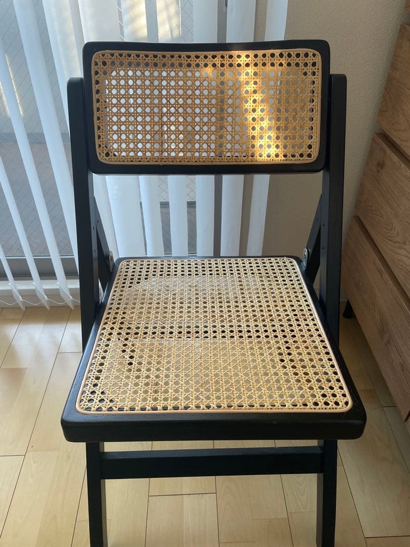 【美品】Art of black折りたたみ式ラタンチェア ビンテージ風