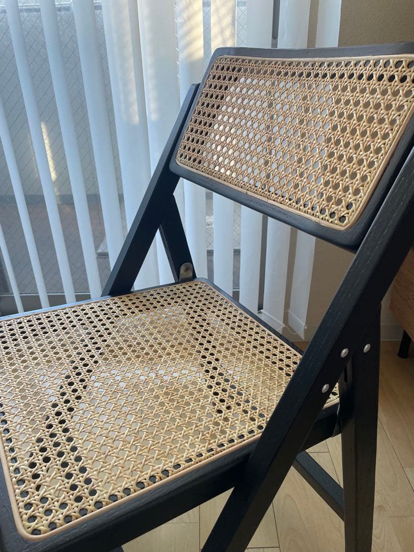 【美品】Art of black折りたたみ式ラタンチェア ビンテージ風