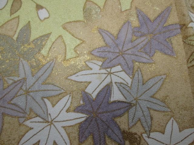 藤井寛 若草色豪華総柄桜紅葉藤 訪問着 比翼付き