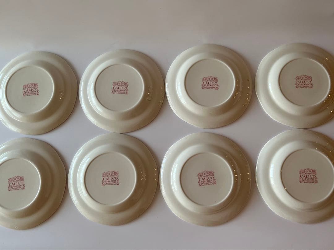 バーレイ　ピンクキャリコ　ケーキプレート　最後の3枚です