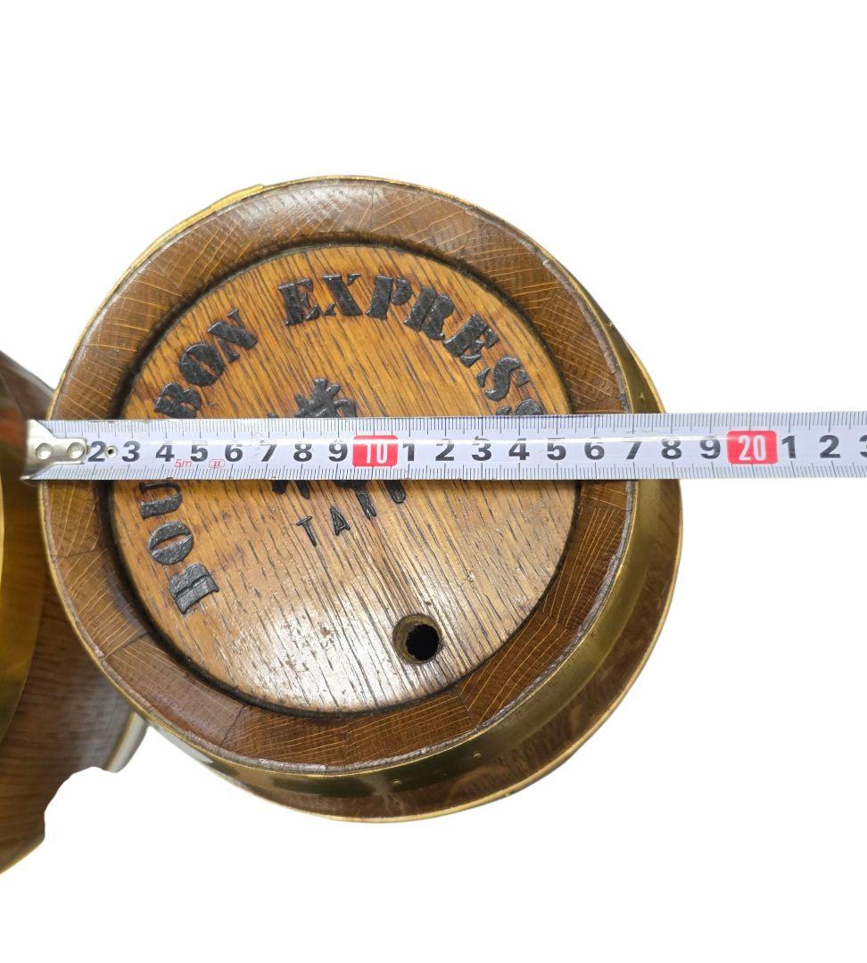 酒樽 木製 ノベルティー BOURBON EXPRESS 酒デキャンタ2個set