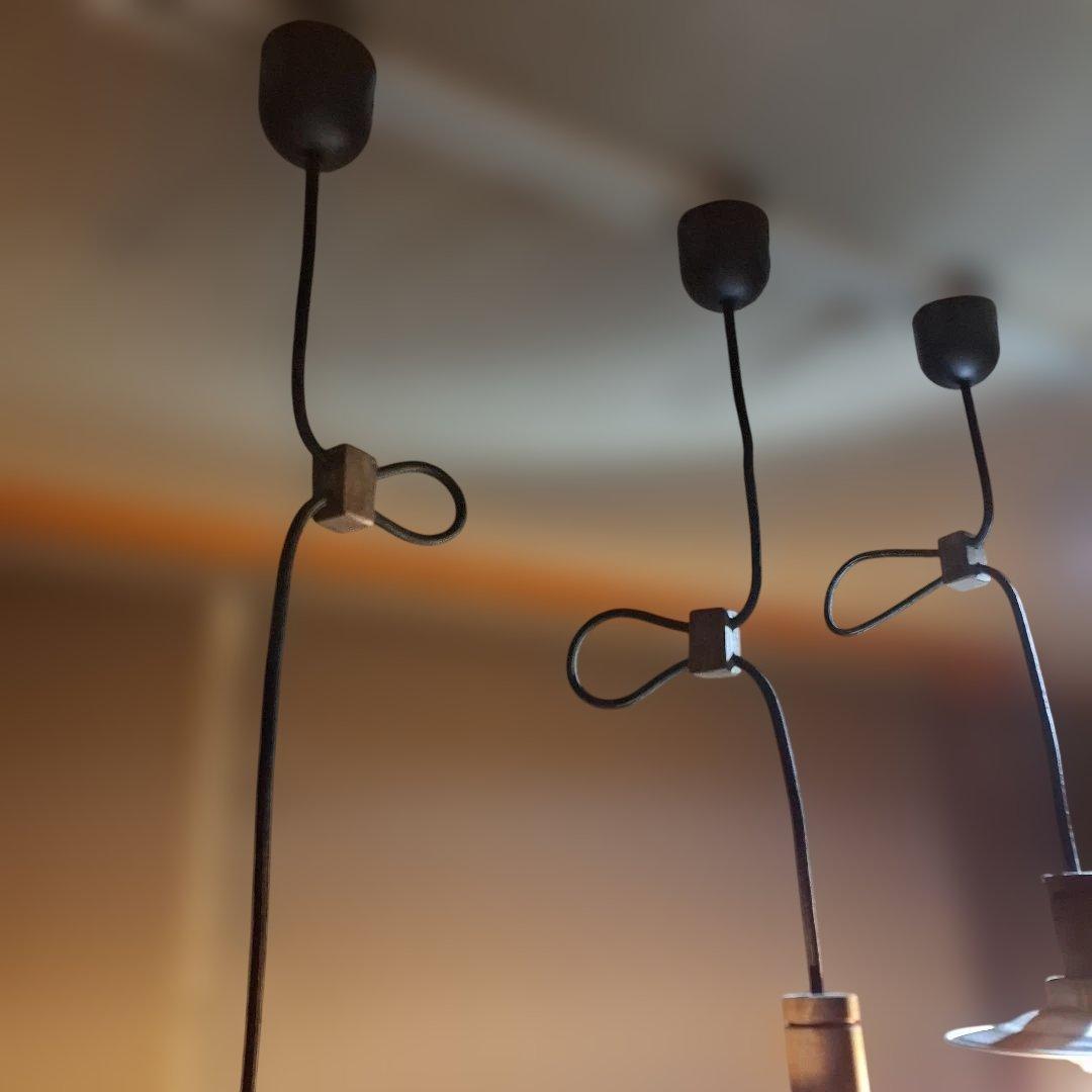 工業風 3灯ペンダントライト シルバー