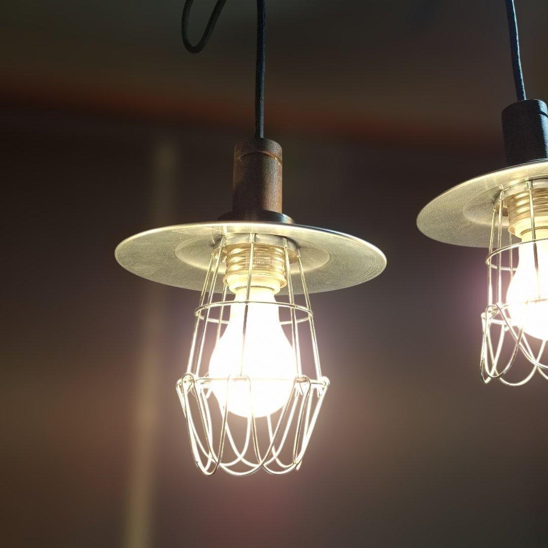 工業風 3灯ペンダントライト シルバー