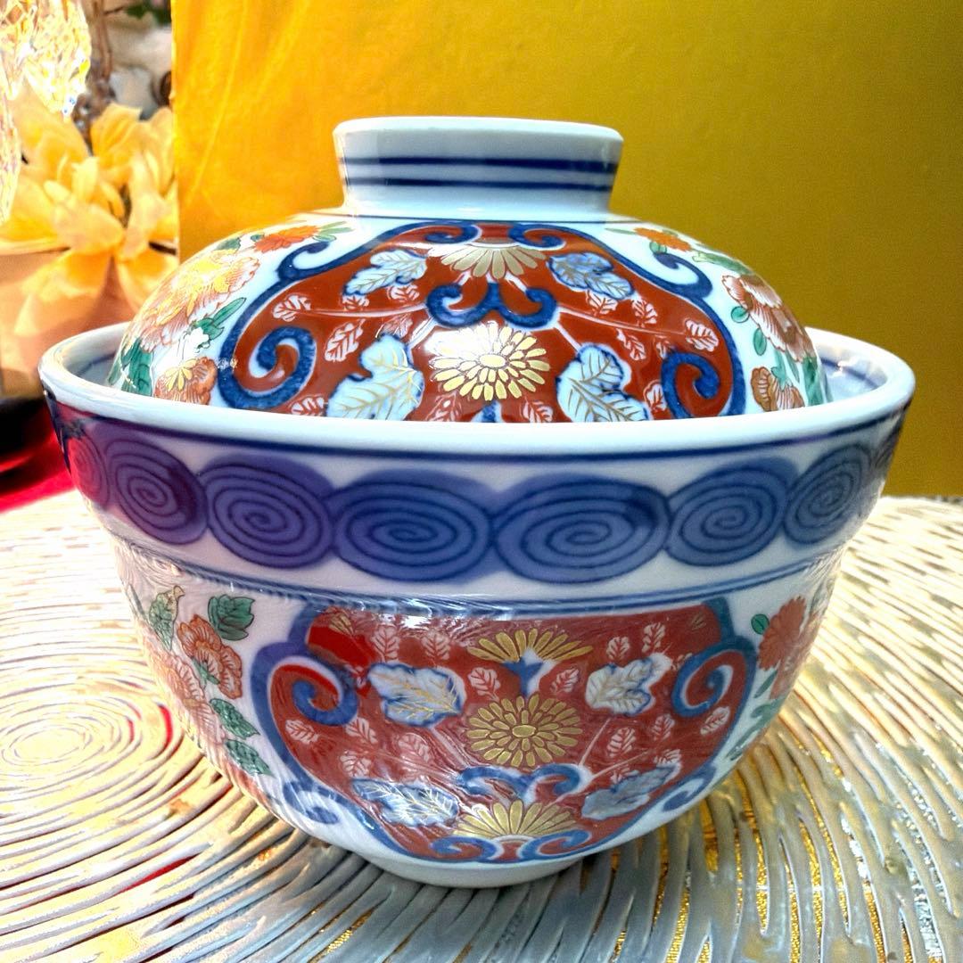 美品たち吉親子鉢　其泉窯(有田焼)賞美堂 蓋付き小丼　お椀 No.5-17