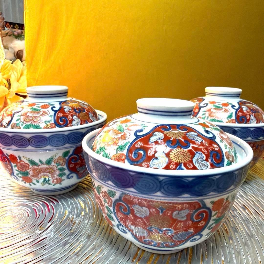 美品たち吉親子鉢　其泉窯(有田焼)賞美堂 蓋付き小丼　お椀 No.5-17