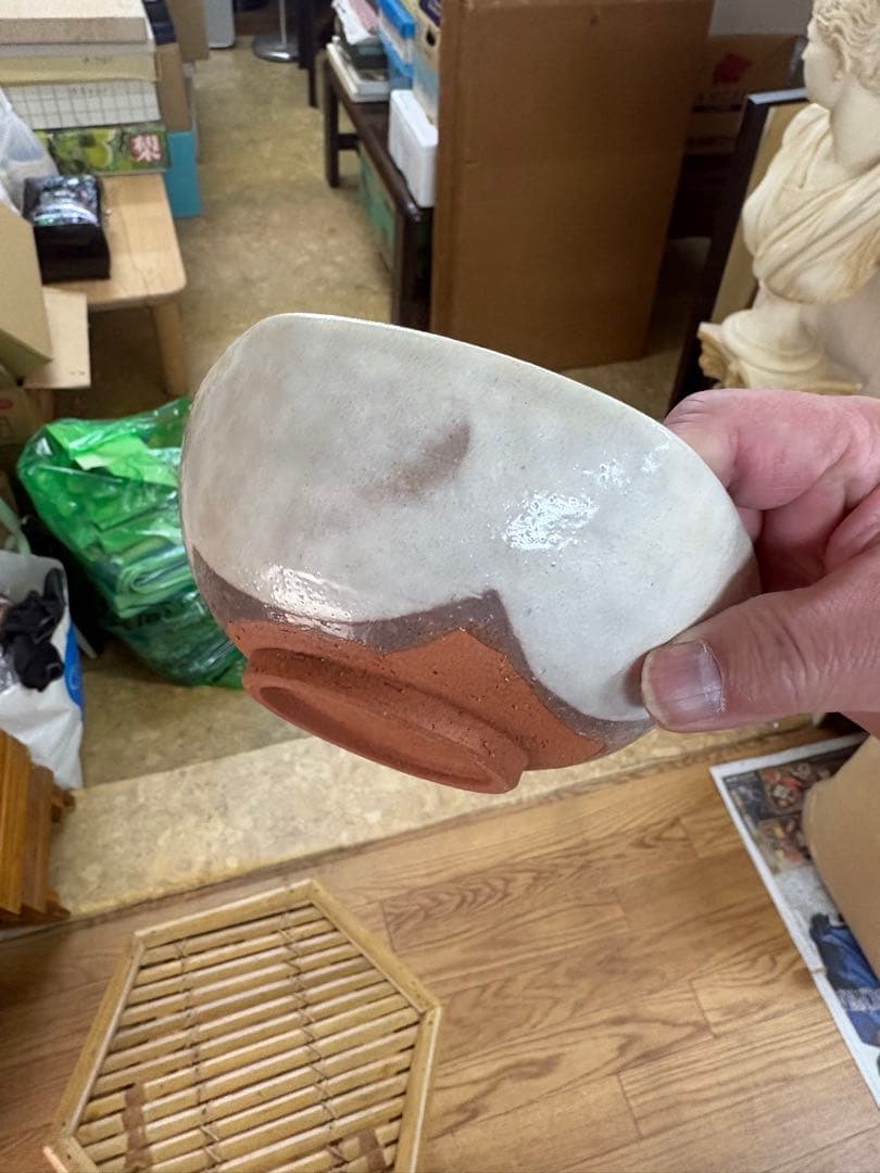 【名工】萩焼 抹茶碗 岡田裕（晴雲山）山口県指定無形文化財保持者 専用箱・栞付