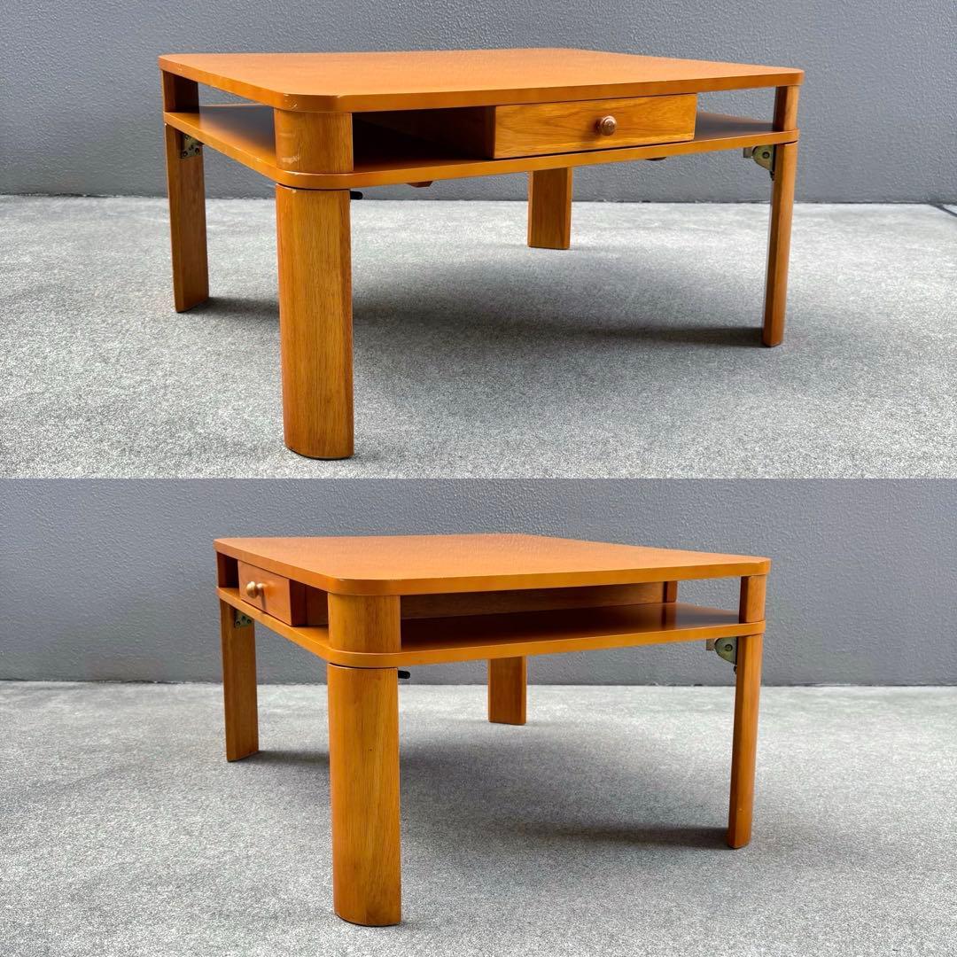 希少✴︎レトロ 北欧カラー センターテーブル 引出し 折畳みテーブル ローテーブル