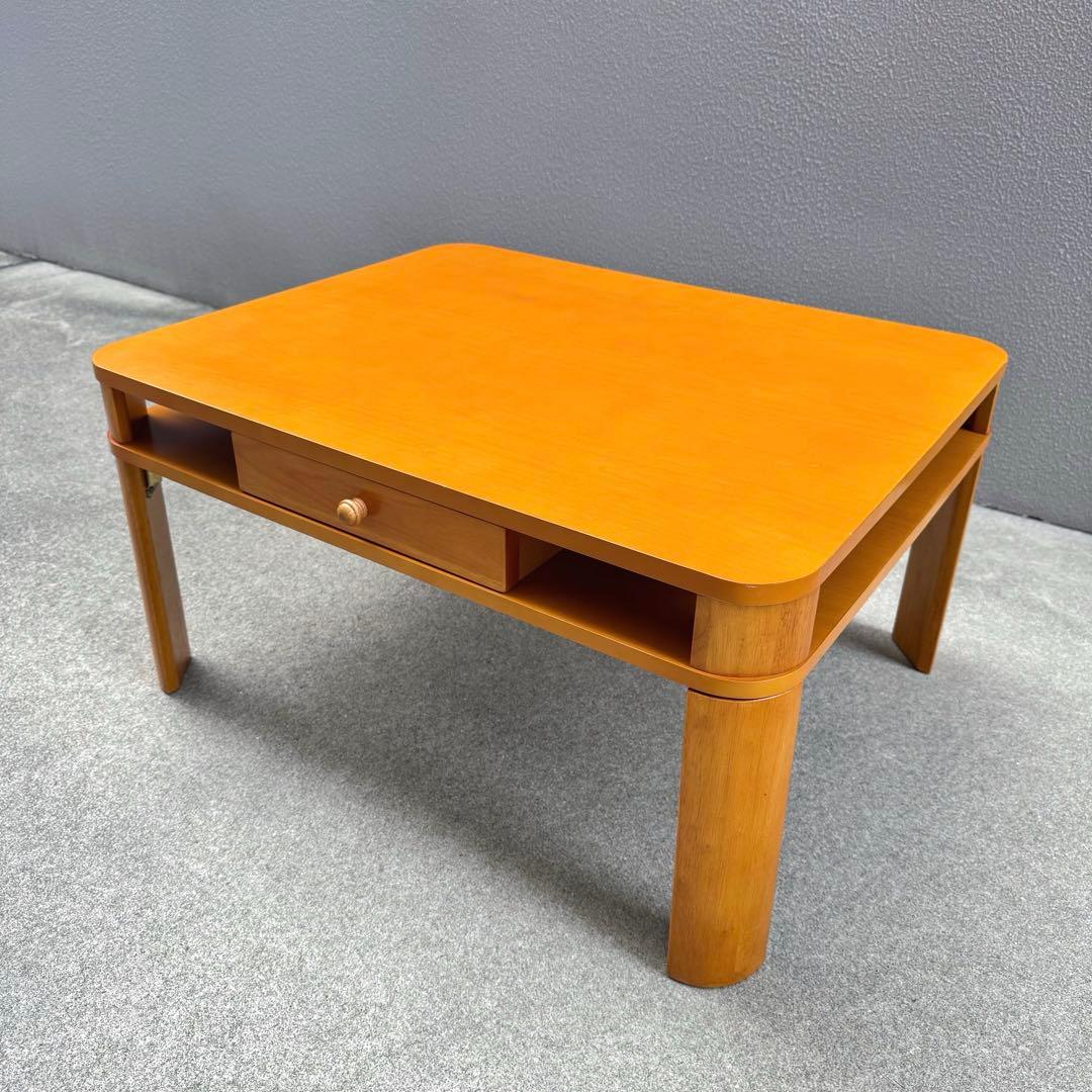 希少✴︎レトロ 北欧カラー センターテーブル 引出し 折畳みテーブル ローテーブル