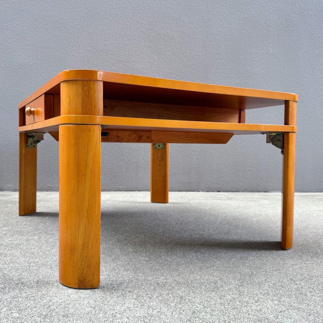 希少✴︎レトロ 北欧カラー センターテーブル 引出し 折畳みテーブル ローテーブル