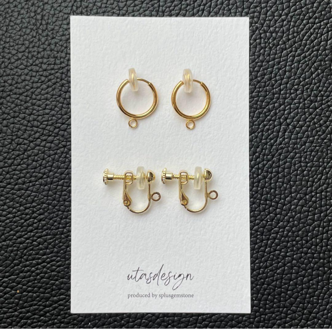 14kgf 天然石　ピクチャージャスパー×ブラックスピネル　ピアス