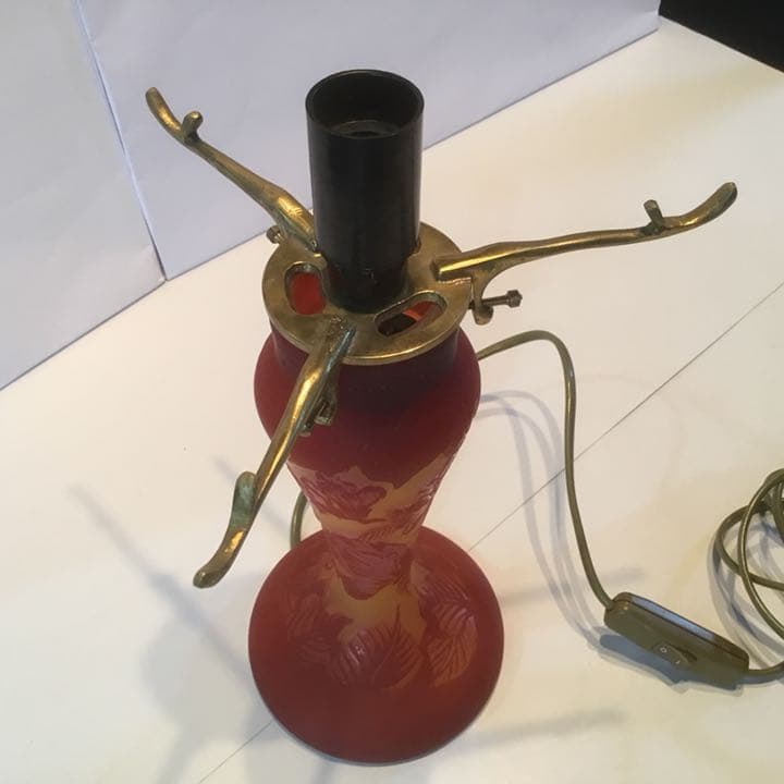 エミール・ガレ 復刻版 新品 ルーマニア カメオ彫 ランプ ライト