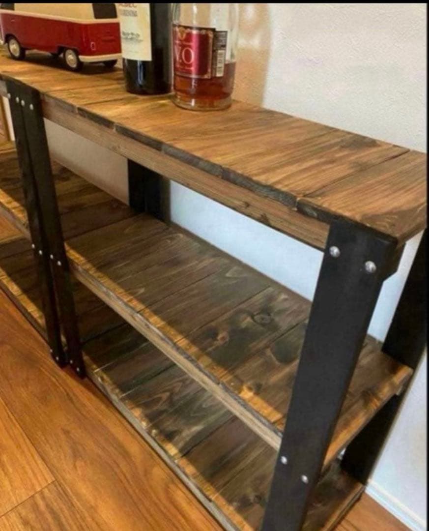 アイアン風3段ラック　ブルックリン　インダストリアル