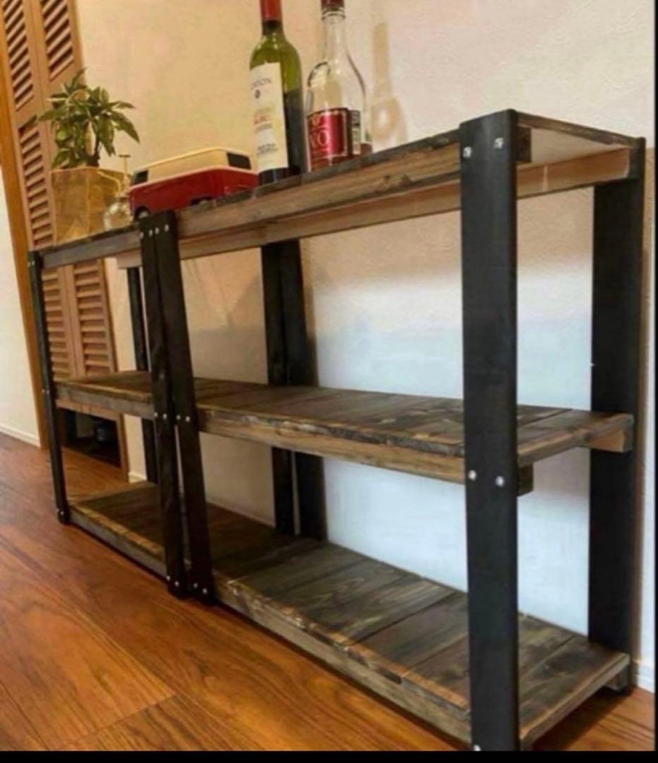 アイアン風3段ラック　ブルックリン　インダストリアル