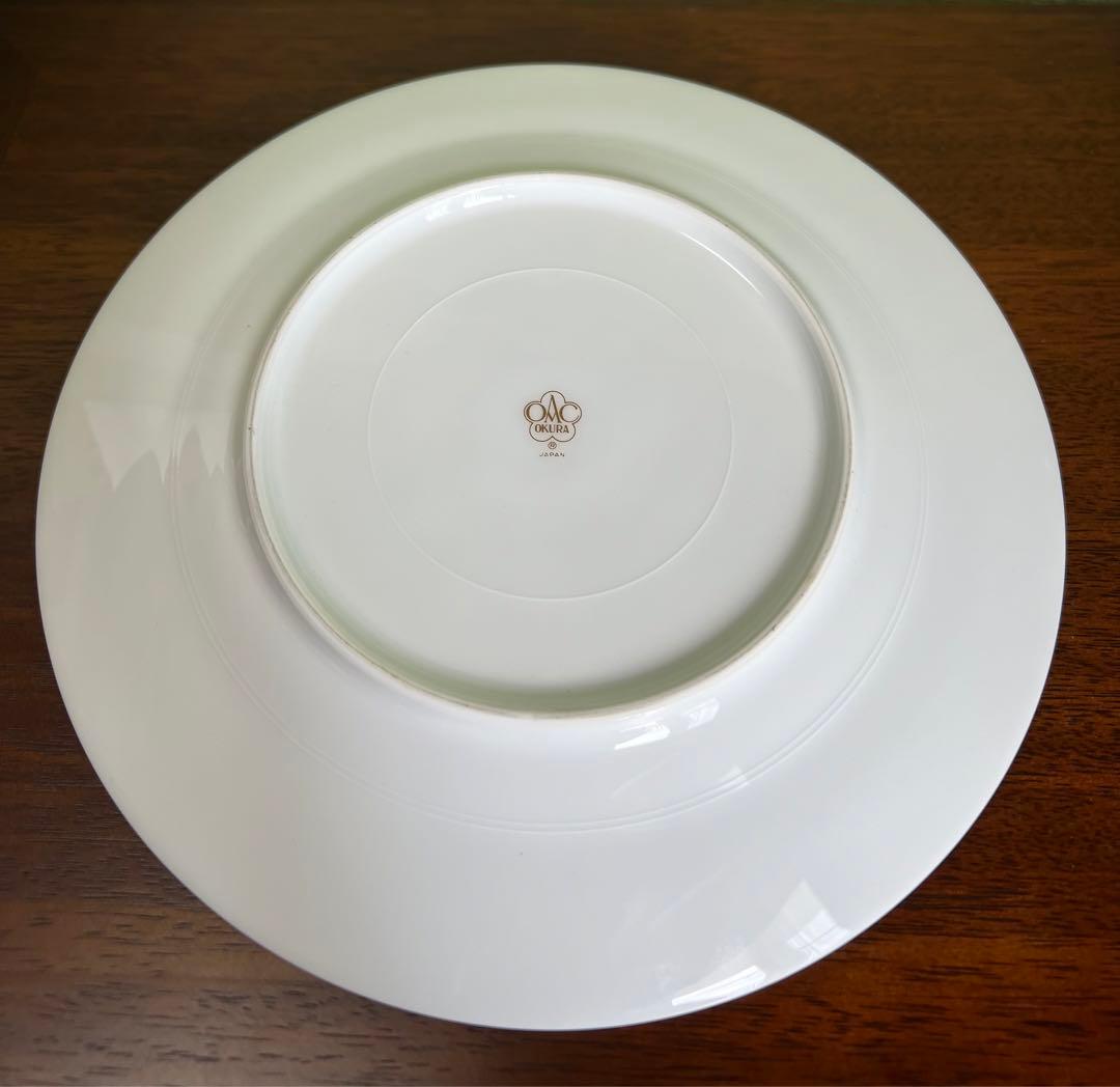 【新品】大倉陶園　瑠璃片葉金蝕　20cmデザート皿　6枚