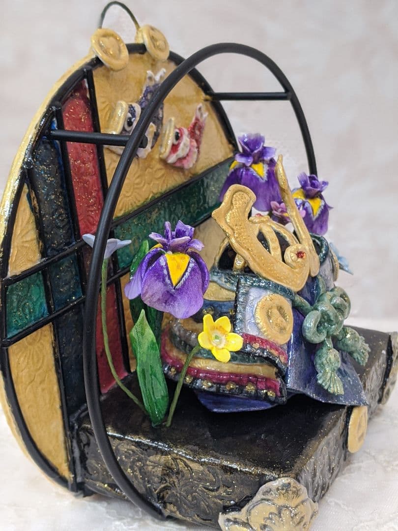 クレイフラワー✡兜飾り✡端午の節句✡ハンドメイド