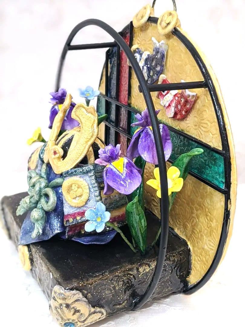 クレイフラワー✡兜飾り✡端午の節句✡ハンドメイド