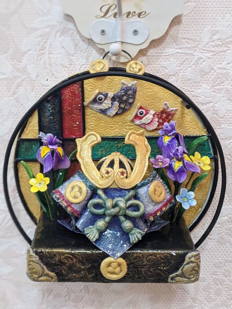 クレイフラワー✡兜飾り✡端午の節句✡ハンドメイド