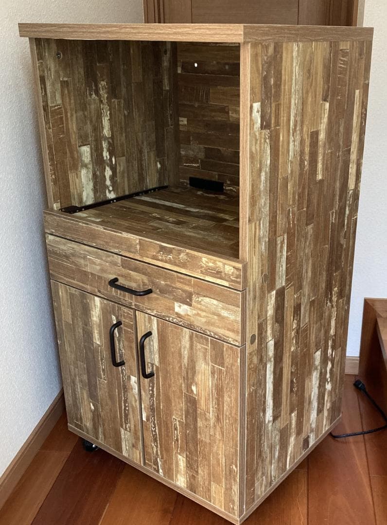 ★送料無料　レンジラック（コンセント・キャスター付）【訳あり】