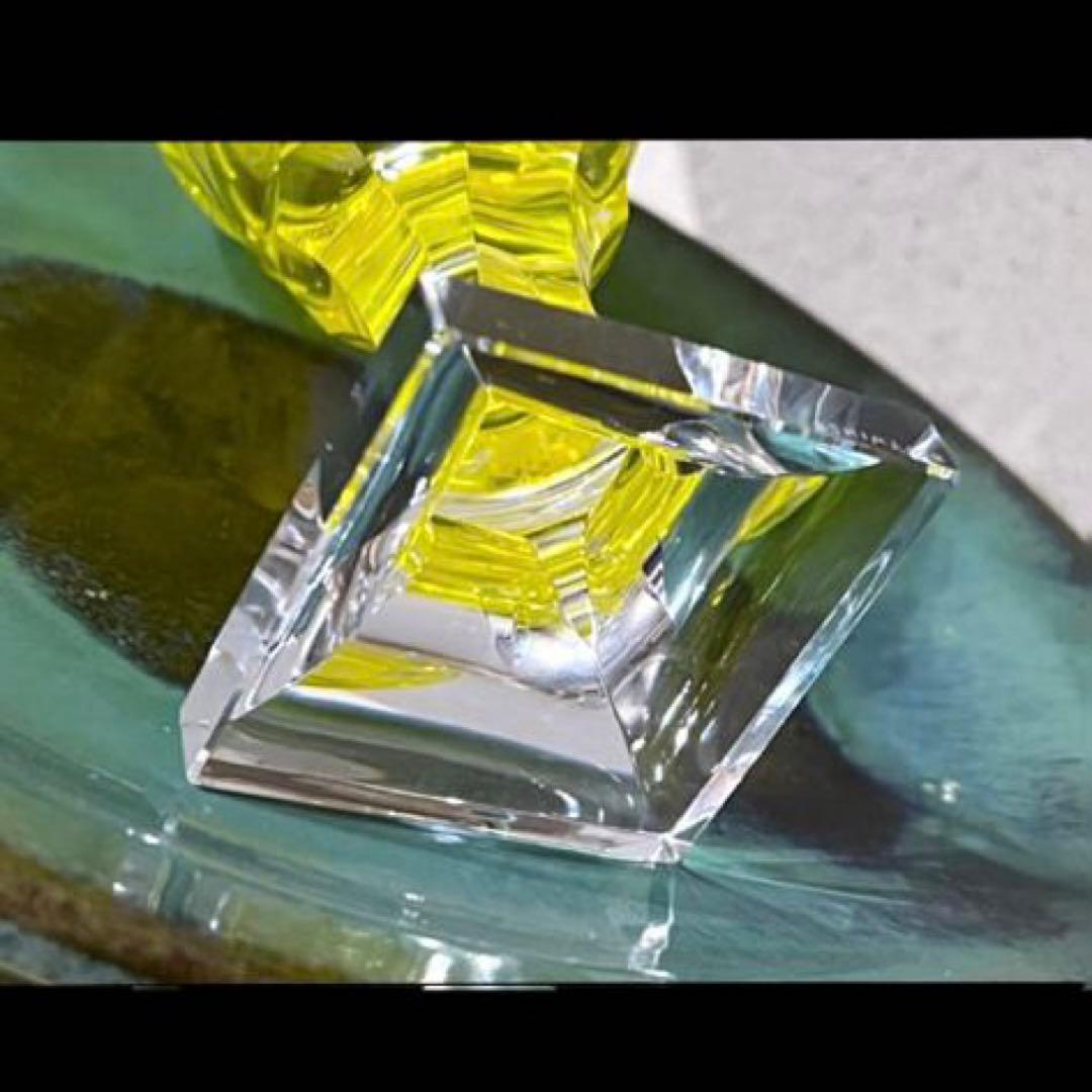 希少/新品未使用] 復刻薩摩切子・脚付杯/希少黄色 カメイガラスLサイズ