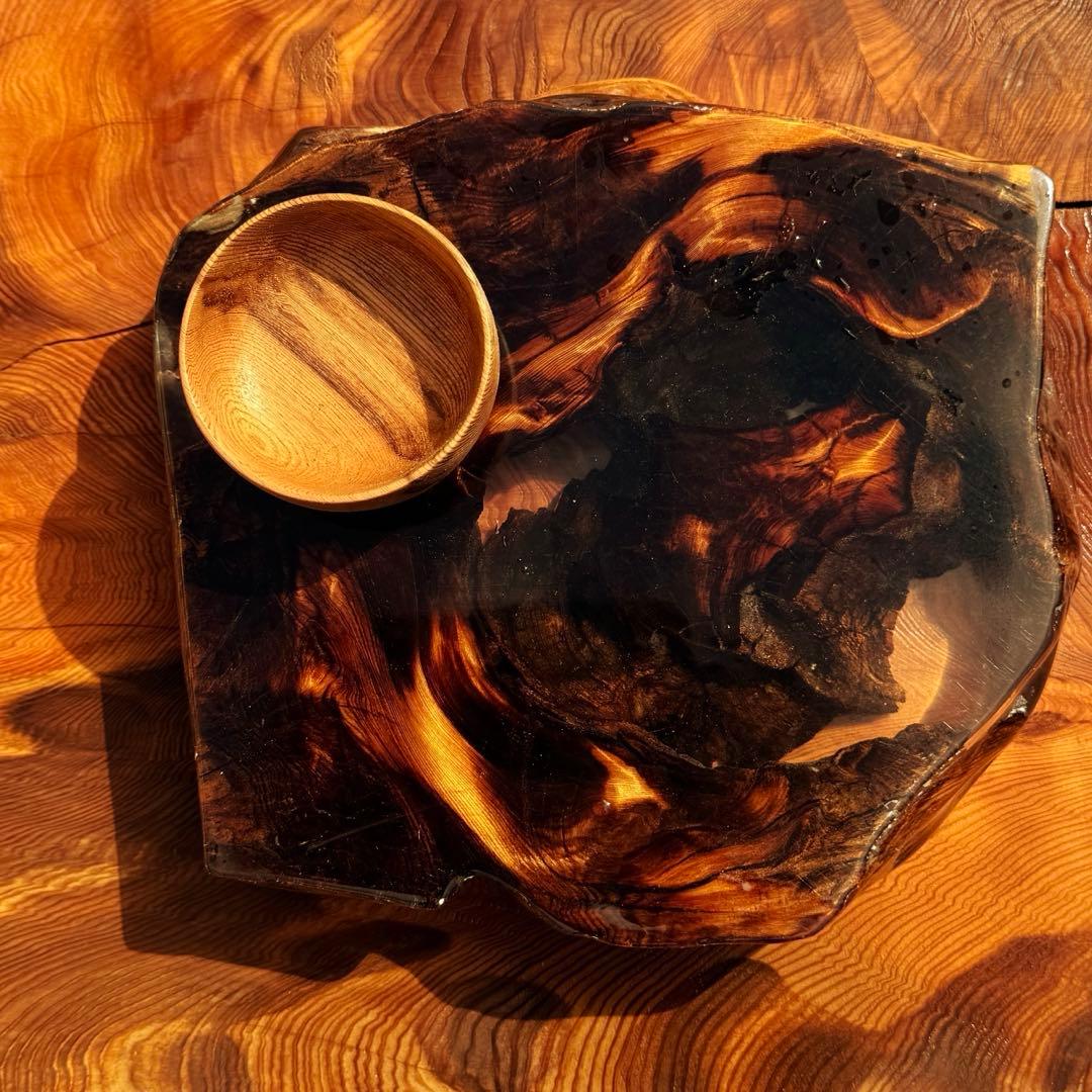 屋久杉　台座　レジン仕上