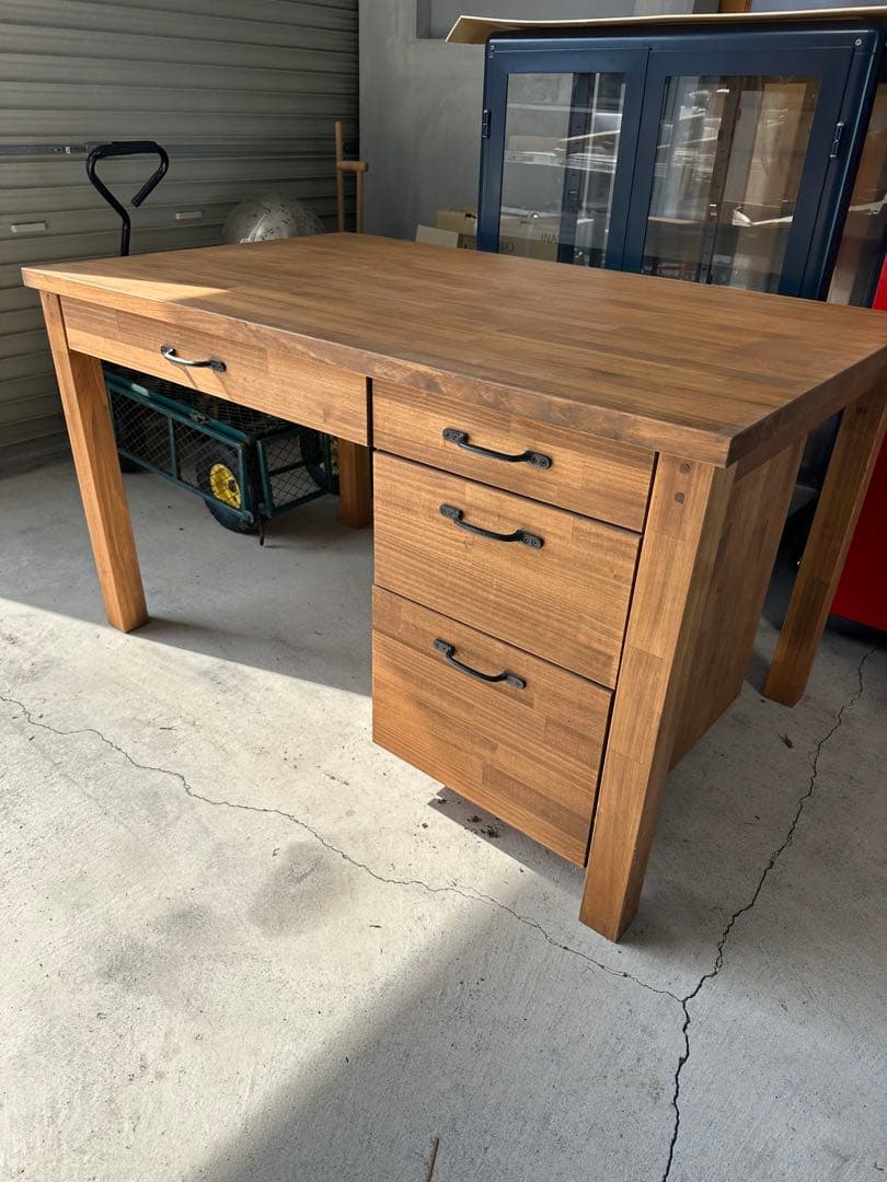 木製デスク 幅120cm 4引き出し