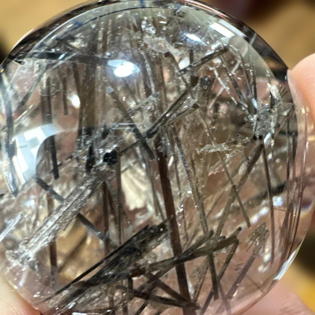 希少　高品質　ブラックルチルスフィア　透明度　水晶　丸玉　黒水晶