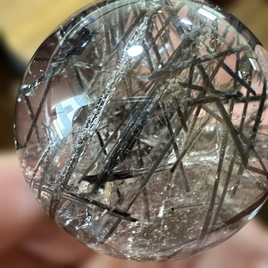 希少　高品質　ブラックルチルスフィア　透明度　水晶　丸玉　黒水晶