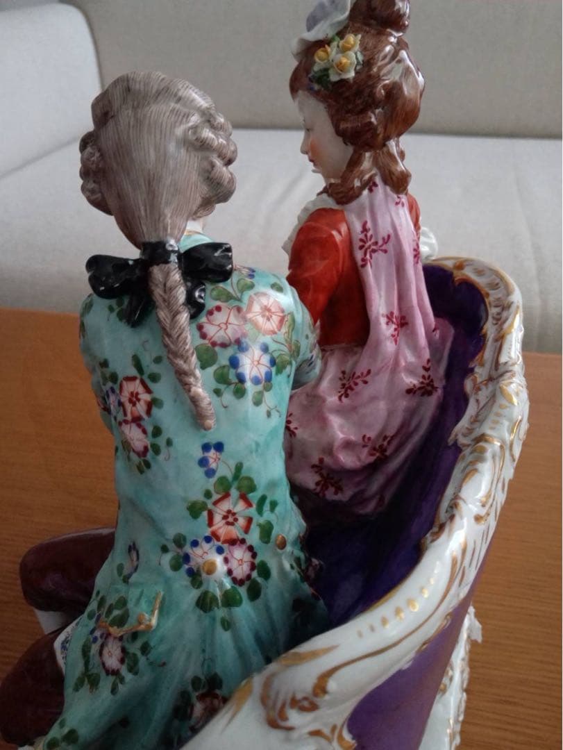 ドイツドレスデンレース人形陶器置物 ヴィンテージ