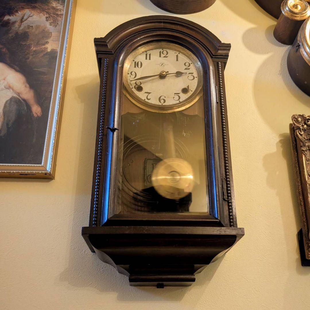 古時計　掛時計　アンティーク掛時計　宮型掛時計