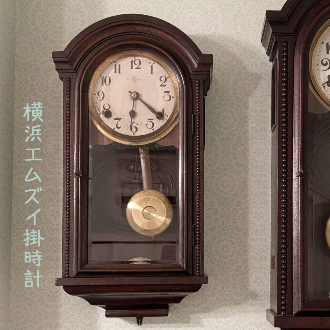 古時計　掛時計　アンティーク掛時計　宮型掛時計