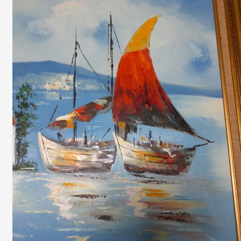 油彩のヨットハーバーです